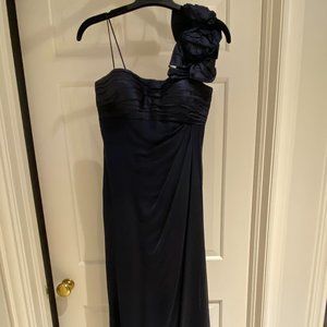 Navy blue silk gown